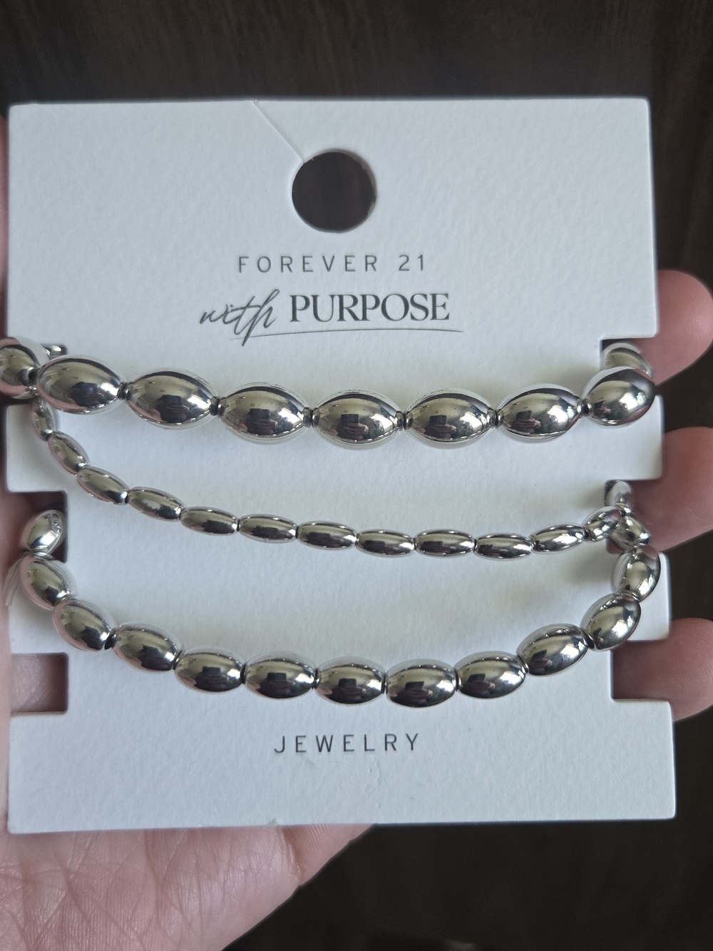 Forever 21 Silver-Tone Stretch Bracelet Set